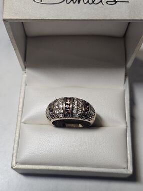 Vintage Sterling Silver Ring With Gold Accent Size 9